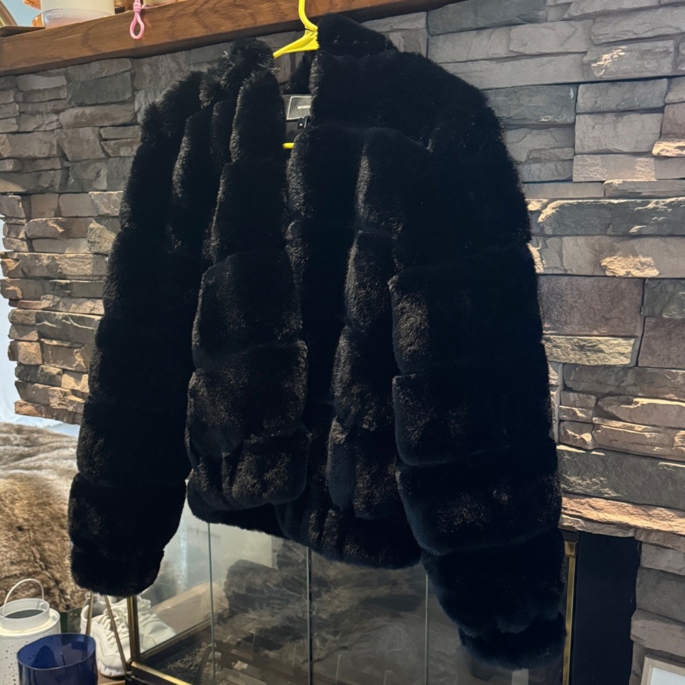 BCBG Elegant Black Teddy Jacket